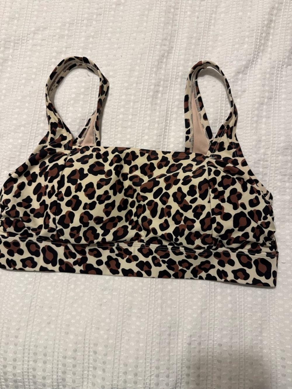Kona Sol Leopard Print Bikini Top - Brown/Cream